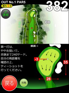 コース攻略アドバイスやグリーン傾斜が一目でわかる！